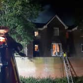 A block of flats caught fire at Somerset Court, Gosport. Pic HIWFRS
