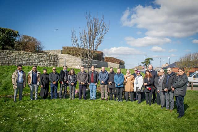 Communities gather at the Halabja memorial at Castle Field, Southsea on 16 March 2020 to remember the massacre against the Kurdish people that took place on 16 March 1988.

Pictured: Dozens of people at the memorial.
Picture: Habibur Rahman