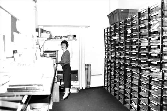 Reflecting on her career, Allison Mowle, from Portsmouth, has been in her job for the past 40 years.
Pictured: Allison in the post room.