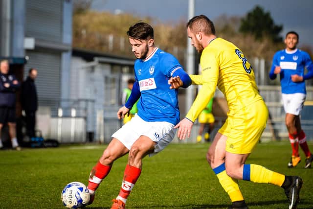 Jack Chandler in action for Pompey Reserves against AFC Wimbledon Reserves at Privett Park, January 30, 2018. Picture: Colin Farmery