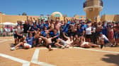 'Everywhere we go...' These Pompey fans would have been making plenty of noise as they got together in Spain this week. Picture: @peanut_Fletch95