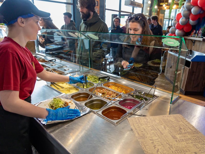 The big burrito giveaway at Tortilla, Gunwharf Quays.Picture: Mike Cooter