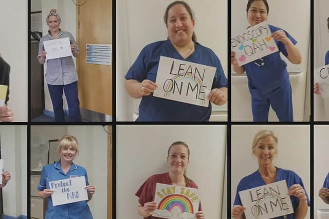 NHS workers become stars in tribute song Voices from the NHS Front Line - Lean on Me.  