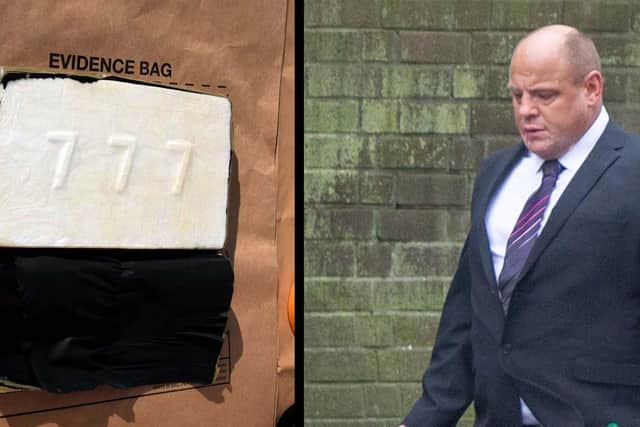 Drugs packages at the unit in Clamp Farm Stables, pictured on October 2, 2019.
Left: Jurors were shown images at Portsmouth Crown Court where Lee Matthews, James Bakes and Jason Stanley are on trial. 
Right: James Bakes, 41, of Aldermoor Road in Purbrook, is on trial at Portsmouth Crown Court

Picture: Hampshire police