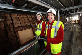 Pictured is are (L-R) Jenna Taylor and Rosemary Thornber, working on the project.
Picture: Sam Stephenson.