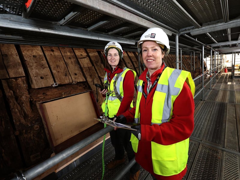 Pictured is are (L-R) Jenna Taylor and Rosemary Thornber, working on the project.
Picture: Sam Stephenson.
