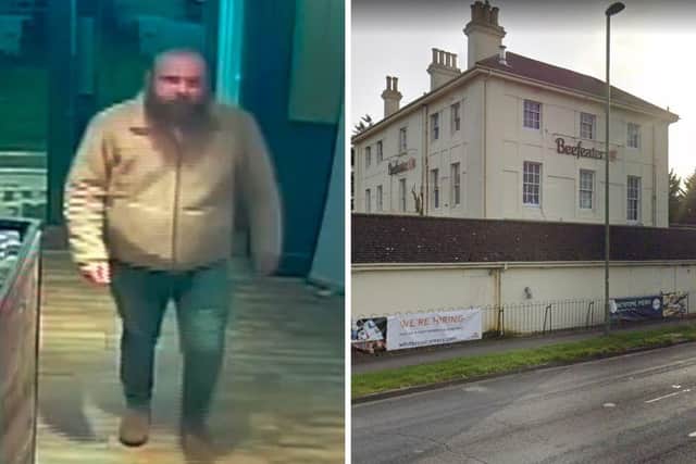 Police wish to speak to a man connected to the fight outside the Oast & Squire Pub, Fareham. Picture: Hampshire and Isle of Wight Constabulary.