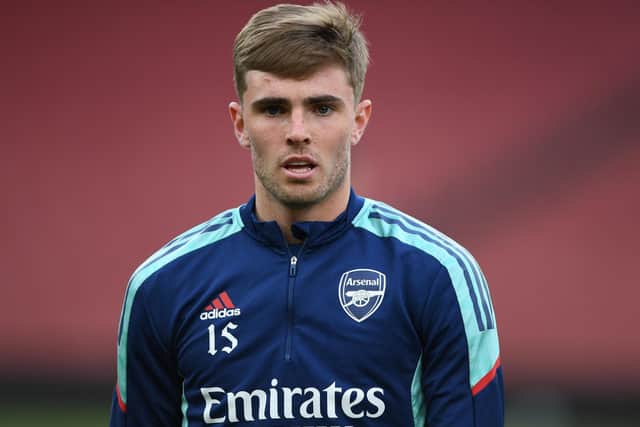 Arsneal youngster Zak Swanson has been linked with a move to Pompey   Picture:  Stuart MacFarlane/Arsenal FC via Getty Images
