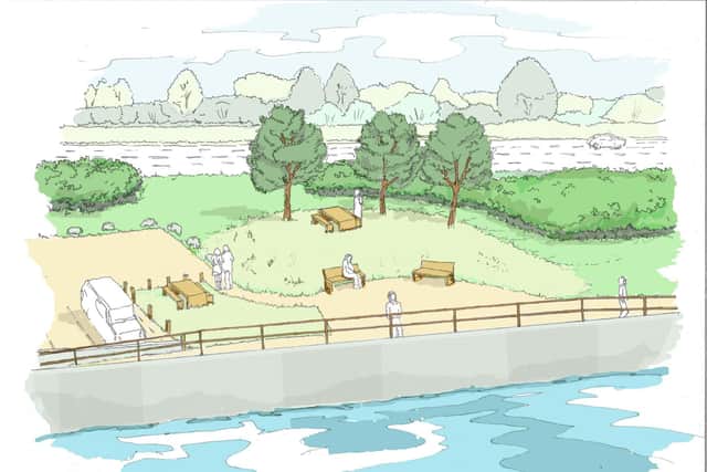 Sketches of what the sea defences off Eastern Road in Portsmouth could look like. Picture: Portsmouth City Council