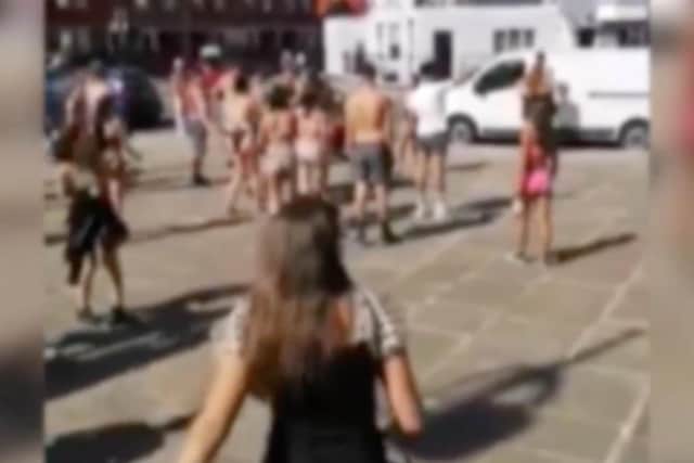 Incident at Hotwalls, Old Portsmouth on 25 June 2020.   stills from video clip