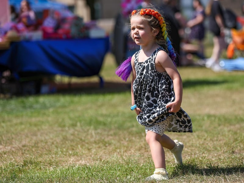 Freya, 3, dances to Taylor Swift. Fundraiser for Harbour Cancer Support, Walpole Park, GosportPicture: Chris Moorhouse (220625-11)