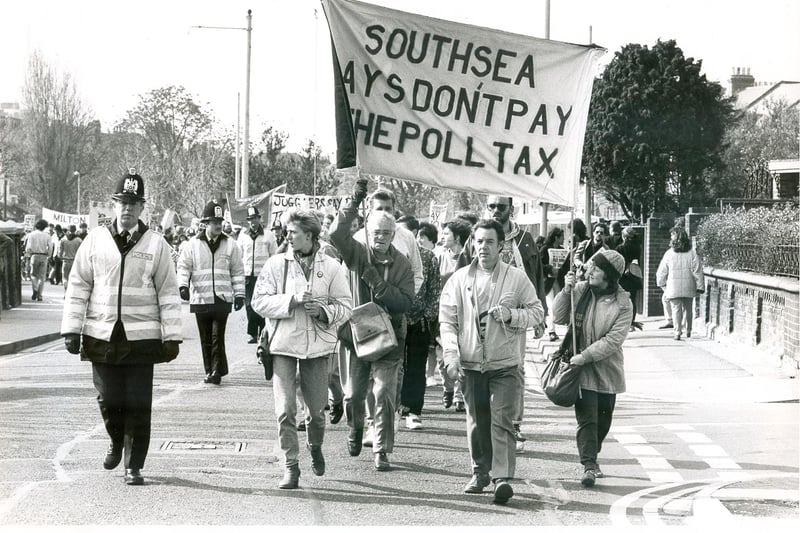 Portsmouth poll tax demo in April 1990. The News PP168
