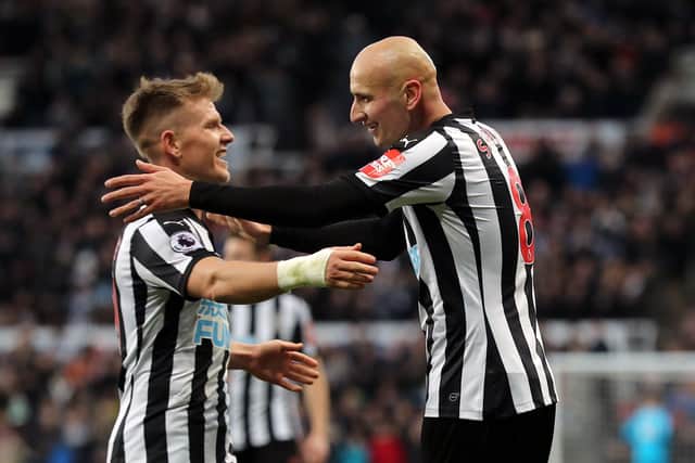Matt Ritchie, left, with Jonjo Shelvey Owen Humphreys/PA Wire.