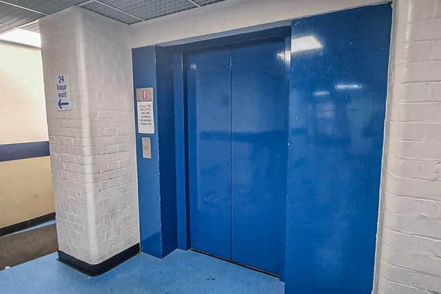 Portsmouth City Council said the lift is now functional, with the mechanism and the ... having independent faults in June. The lift inside Victory Business Centre. Picture: Habibur Rahman.