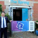 Alan with Sophie Fullerlove from The Spring Arts and Heritage Centre.