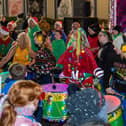 Big Noise Samba Band bring the noise in Gosport High Street. Picture: Mike Cooter (251123)
