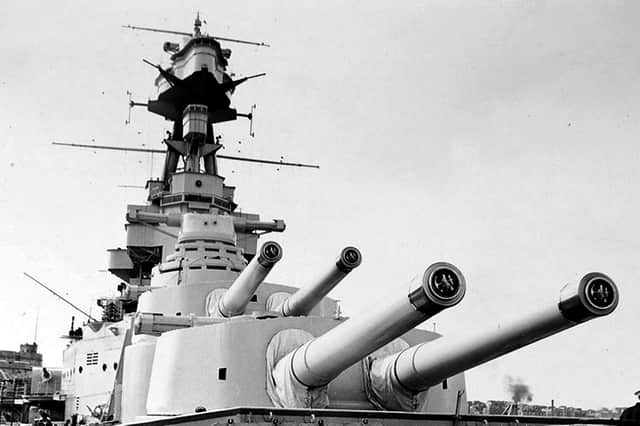 HMS Hood's 15in' guns. Picture: Alec Kellaway via Royal Navy