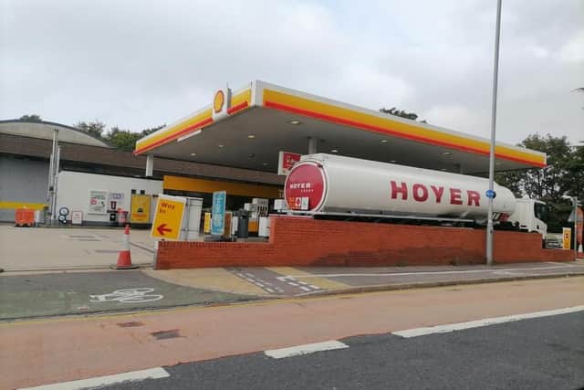 A Hoyer fuel tanker at Shell in London Road, Hilsea. Picture: Andrew Richards