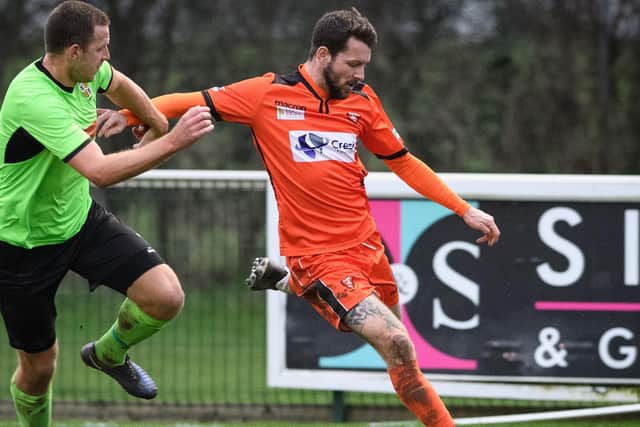 Dan Wooden, on loan from AFC Portchester, got Moneyfields' goal at Winchester City. Picture: Keith Woodland (281219-322)