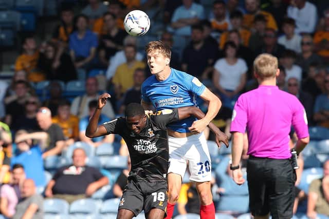Sean Raggett is poised to make his 100th Pompey appearance on Saturday, when the Blues face Charlton. Picture: Joe Pepler
