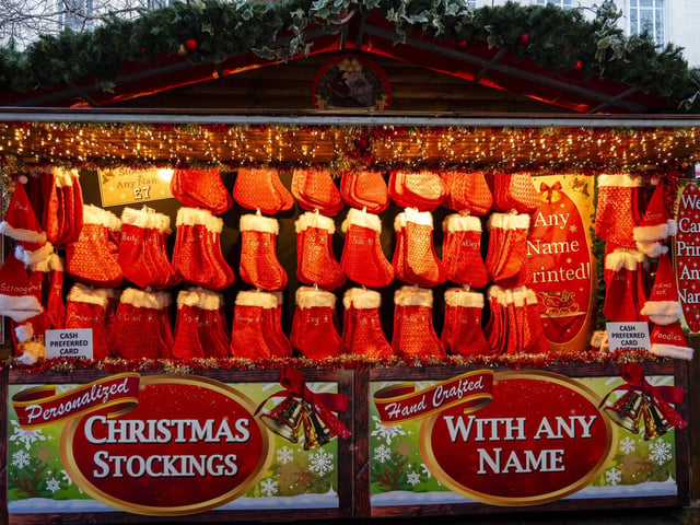 Commercial Road has been turned into a festive high street equipped with Christmas lights and a market.  Picture: Matthew Clark