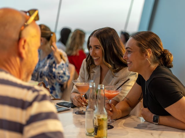 Guests drinking in the Sky Bar.