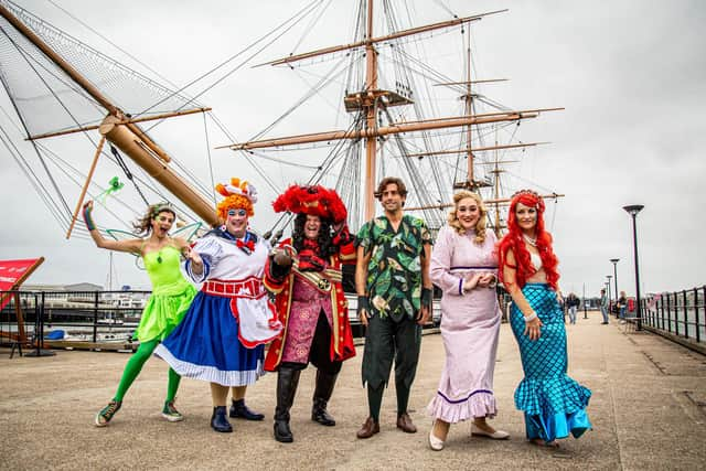 Geogia Deloise,Jack Edwards, Shaun Williamson, James Argent, Elizabeth Rose and Julia Worsley near HMS Warrior at the Historic Dockyard, Portsmouth
Picture: Habibur Rahman