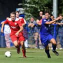 Horndean's Zak Willett has now scored a hat-trick in each of his last three Wessex League games against Cowes.
Picture: Neil Marshall