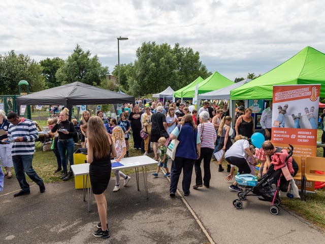 The Party in the Warren in full swing despite the damp start to the day. Picture: Mike Cooter (080723)