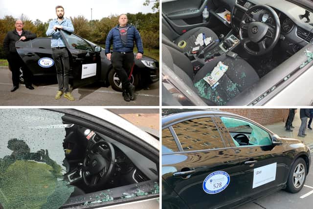 Uber and taxi drivers claimed they were subjected to 'terrible vandalism'