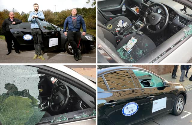 Uber and taxi drivers claimed they were subjected to 'terrible vandalism'