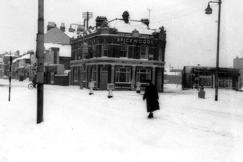 The Country House pub in what is believed to be 1963, when snow lay for many months. In this view we are looking north up Commercial Road and the cinema would have been to the left of the photograph. It was demolished in the 1970's to make way for road improvements. Ted and Queenie Willcox managed the pub from 1939 until 1963. Picture: Courtesy of David Willcox