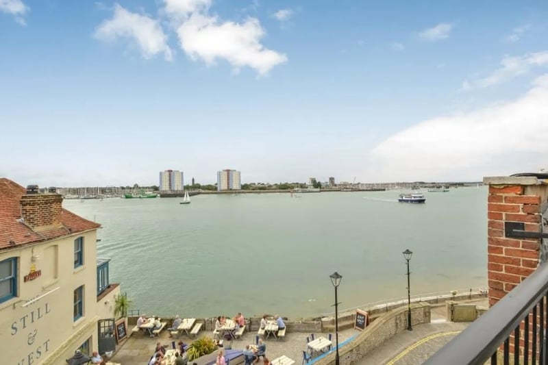 This townhouse in Bath Square, Old Portsmouth, has spectacular harbour views. It is on the market for £835,000.