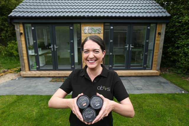 Sian Louise has launched her skincare business, Obvs, from her home in Warsash where she is pictured. Her formulations are organic, ethically-sourced, cruelty-free and Vegan approved
Picture: Chris Moorhouse (jpns 100621-15)