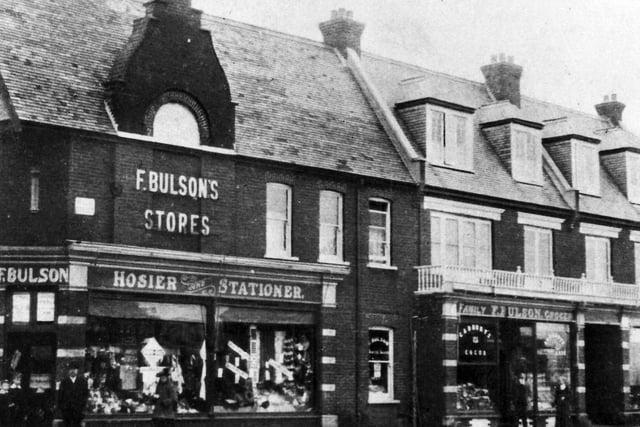 F. Bulson's Stores and Pleasure Retreat in High Street, Lee. Bulson's parade of shops was the closest Lee got to having a department store in its main street