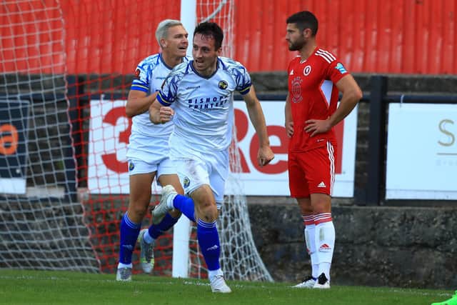 Jason Prior celebrates after scoring Hawks' late leveller. Picture by Dave Haines