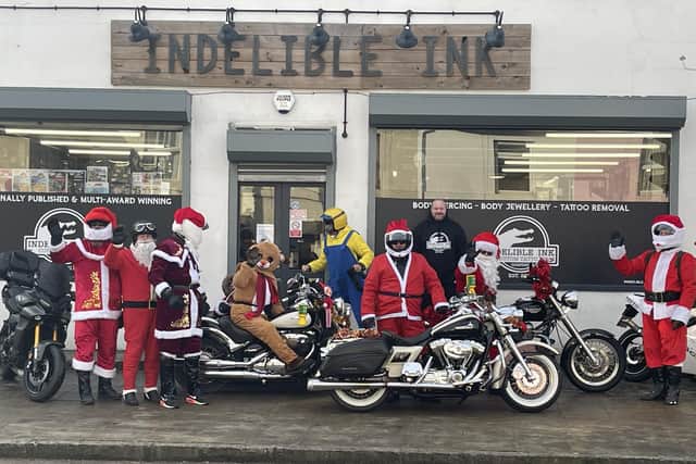 The Indelible Riders are collecting for the Hampshire and Isle of Wight Air Ambulance across Fareham and Gosport on December 17, 2022