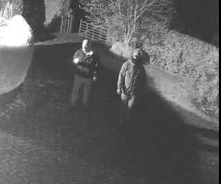 Police want to speak to these two men. Pic Hants police