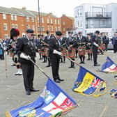 HMS Sheffield remembrance service at the Falklands Memorial in Old Portsmouth in 2019 

Picture: Ian Hargreaves  (050519-6)