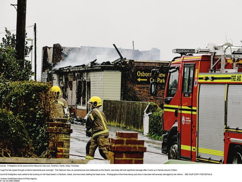 Firefighters at the scene at the Osborne View pub.