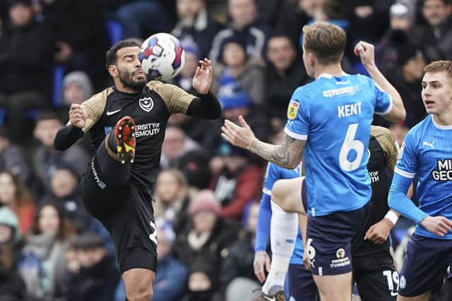 Louis Thompson has proven to be a crutch for new Pompey head coach John Mousinho. Picture: Jason Brown/ProSportsImages