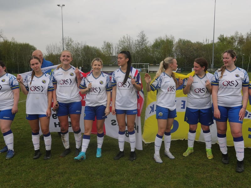 The victorious Hawks Women players. Picture: Dave Haines