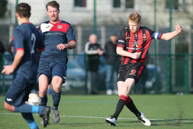 Tommy Woodward, right, won Fleetlands' Players' Player of the Season award. Picture: Chris Moorhouse