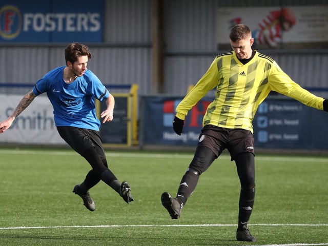 Freehouse (yellow) v AFC Eastney. Picture by Stuart Martin