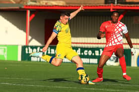 Hawks' James Roberts pulls the trigger in his side's FA Cup win at Carshalton. Picture by Dave Haines