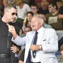 Peterborough chairman Darragh MacAnthony and director of football Barry Fry