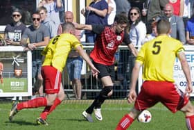 Locks Heath (red/black) in action during the 2016/17 Hampshire Intermediate Cup final against Whitecroft and Barton Sports. There have been few bright moments since for the one-time Hampshire Premier League champions.
Picture Ian Hargreaves