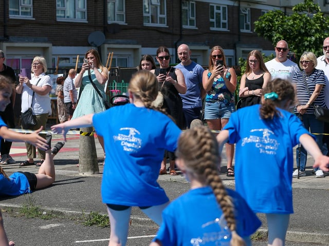 Crowds enjoyed a gymnastic performance from children at SomersFest in Somerstown.Picture: Chris  Moorhouse (270724-58)