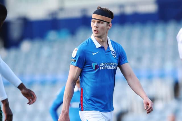 Sean Raggett thought he scored Pompey's equaliser but it's been credited to James Bolton. Picture: Joe Pepler