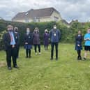 The mayor of Havant with staff and students from Warblington School
